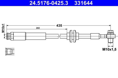 PRZEWĐ°D HAM. ELAST. OPEL P. CORSA 1,0-1,4 12- LE/PR ATE 24.5176-0425.3