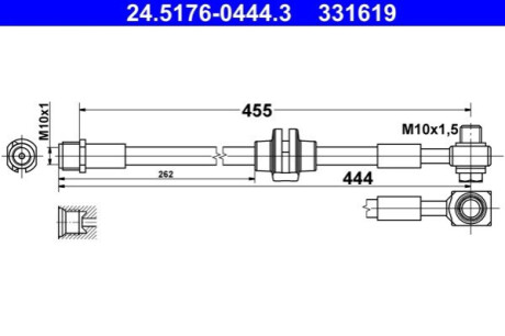 PRZEWOD HAM.PRZOD PRAWY ATE 24.5176-0444.3