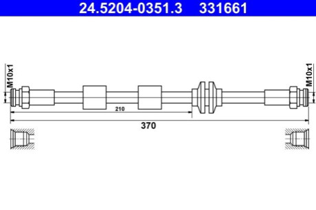 PRZEWР°D HAM. ELAST. OPEL T. ADAM 1,0-1,4 12-19 LE/PR ATE 24.5204-0351.3