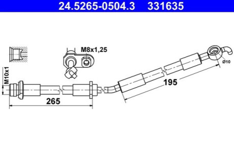 PRZEWOD HAM.PRZOD PRAWY ATE 24.5265-0504.3