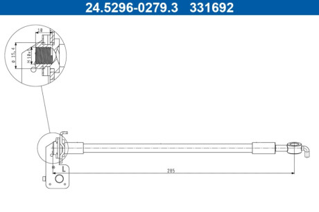 PRZEWOD HAM.TYL LEWY ATE 24.5296-0279.3