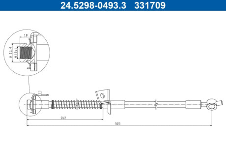 ГАЛЬМІВНИЙ ТРОС ЕЛАСТИЧНИЙ. KIA P. CEE\'D/PRO CEE\'D 1.0-1.6 12-18 LE ATE 24.5298-0493.3