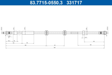 PRZEWOD HAM ELAST PRZOD L/P ATE 83771505503