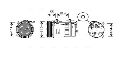 Компрессор кондиционера AVA COOLING AIAK001