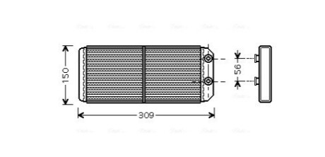 Радіатор пічки AVA COOLING AU6180