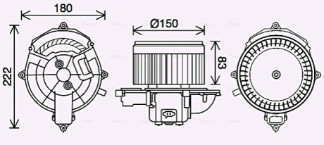 Вентилятор обігрівача салону PSA Berlingo Partner II AC+ AVA AVA COOLING CN8310