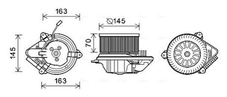 Dmuchawa pasuje do: CITROEN AX, SAXO PEUGEOT 106 I, 106 II, 405 I, 405 II, 406 1.0-Electric 07.86-12.04 AVA COOLING CN8515