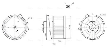 Вентилятор отопителя салона Nissan Qashqai I (07-13) AVA COOLING DN8486