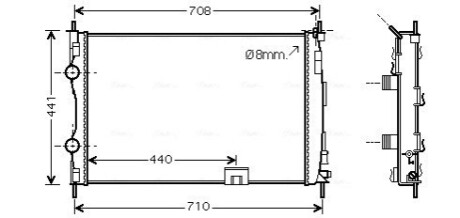 Радіатор, охолодження двигуна AVA COOLING DNA2288