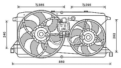 Вентилятор, охлаждение двигателя AVA COOLING FD7579 (фото 1)