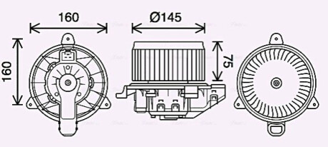 Dmuchawa pasuje do: FORD B-MAX, ECOSPORT, FIESTA VII, KA+ III, PUMA, TOURNEO COURIER B460, TRANSIT COURIER B460, TRANSIT COURIER B460/MINIVAN 1.0-1.6D 08.12- AVA COOLING FD8626