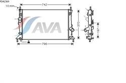 Радіатор охолодження двигуна FOCUS/MAZDA3/S40 16/8 03- (Ava) AVA COOLING FDA 2369