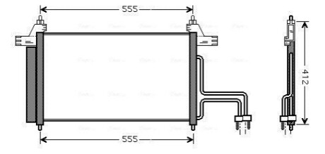 Skraplacz klimatyzacji (z osuszaczem) pasuje do: FIAT STILO 1.2-2.4 10.01-08.08 AVA COOLING FT5253D (фото 1)