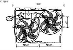 Вентилятор, охлаждение двигателя AVA COOLING FT7585