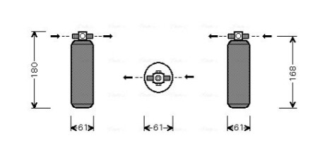 Osuszacz klimatyzacji pasuje do: HONDA ACCORD IV, ACCORD V 1.9/2.0/2.2 01.90-10.98 AVA COOLING HDD211