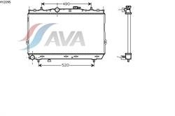 Радіатор, Система охолодження двигуна AVA COOLING HY 2095 (фото 1)