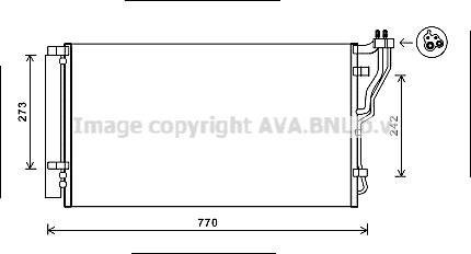 Конденсор Sonata VlI 2.0 i 06/09- AVA COOLING HYA5246D (фото 1)