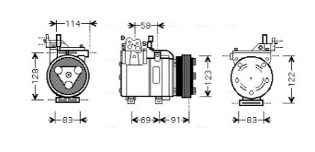 Компрессор, кондиционер AVA COOLING HYK196