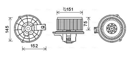 Вентилятор обігрівача салону Kia Rio (05-10) AVA AVA COOLING KA8234