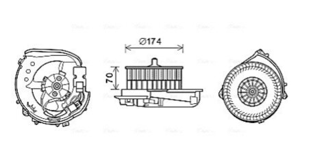 Электродвигатель, вентиляция салона AVA COOLING MS8622 (фото 1)