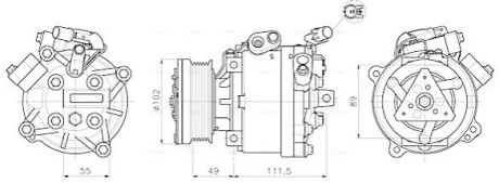 Компресор кондиціонера MITSUBISHI ASX/ LANCER (2007)- (AVA) AVA COOLING MTAK294