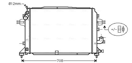 Радіатор, Система охолодження двигуна AVA COOLING OL2489