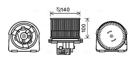 Электродвигатель, вентиляция салона AVA COOLING OL8617