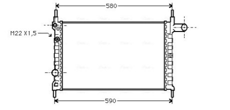 Радіатор KAD E/COMB A 13/14/16 90- (Ava) AVA COOLING OLA2150