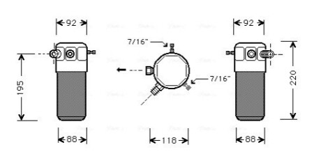 Osuszacz klimatyzacji pasuje do: OPEL CALIBRA A, VECTRA A 2.0 04.88-07.97 AVA COOLING OLD118