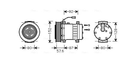 Компресор Кондиціонера Renault Premium >2005 AVA COOLING REAK078 (фото 1)