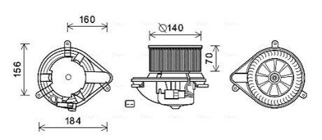 Электродвигатель, вентиляция салона AVA COOLING RT8572