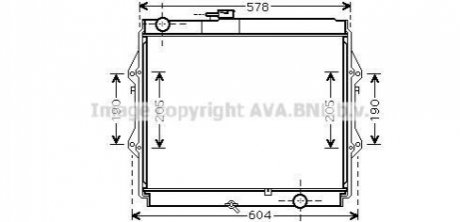 Радиатор, охлаждения дивгателя AVA COOLING TOA2642