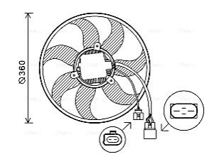 Вентилятор радиатора AVA COOLING VN7537