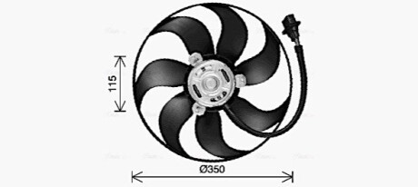 Вентилятор радіатора (електричний) Skoda Fabia/VW Golf IV -05 AVA COOLING VN7553