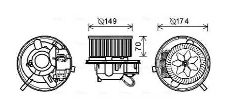 Dmuchawa pasuje do: AUDI A3, Q3, TT SEAT ALHAMBRA, ALTEA, ALTEA XL, LEON, TOLEDO III SKODA OCTAVIA II, SUPERB II, YETI VW BEETLE, CADDY ALLTRACK, CADDY ALLTRACK/MINIVAN, CADDY III 1.0-3.6 02.03- AVA COOLING VN8339