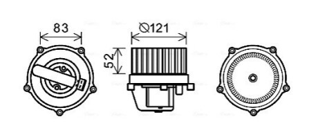 Вентилятор обігрівача салону VW T4 AC+ front+rear AVA AVA COOLING VN8345 (фото 1)