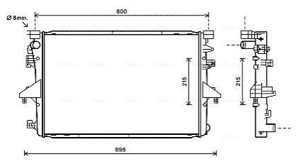 Радіатор двигуна VOLKSWAGEN TRANSPORTER T5 (03-) 2.0 (AVA) AVA COOLING VNA2317