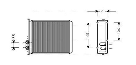 Теплообменник, отопление салона AVA COOLING VOA 6085