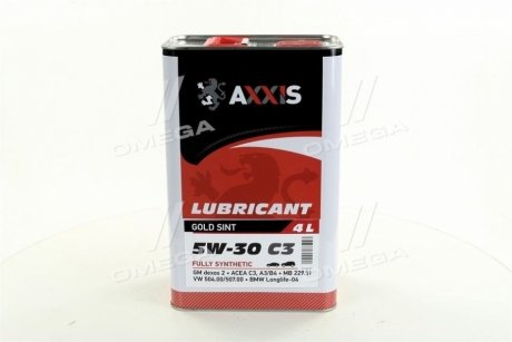 Олива моторн. 5W-30 C3 504/507 (Каністра 4л) AXXIS AX-2020