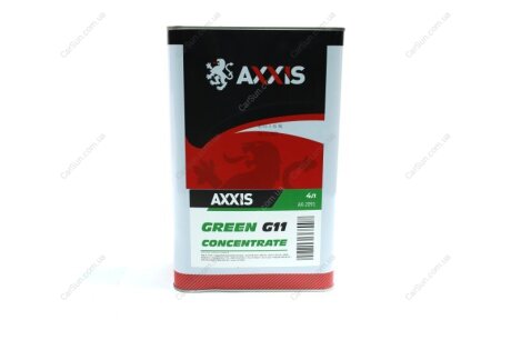 Антифриз <AXXIS> GREEN концентрат G11 (-80C) (Каністра 4л) AXXIS AX-2091