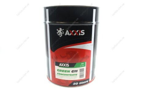 Антифриз <AXXIS> GREEN концентрат G11 (-80C) (Каністра 20л/22,4кг) AXXIS AX-2092