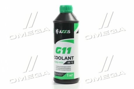 Антифриз G11 Сoolant Ready-Mix -36°C 1л AXXIS AX-P999-G11GR RDM1