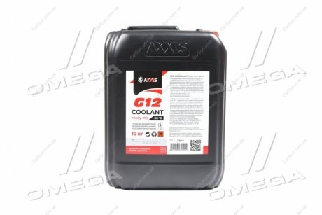 Антифриз RED G12+ Сoolant Ready-Mix -36 ° C <AXXIS> (червоний) (Каністра 10кг) AXXIS AX-P999-G12R RDM10