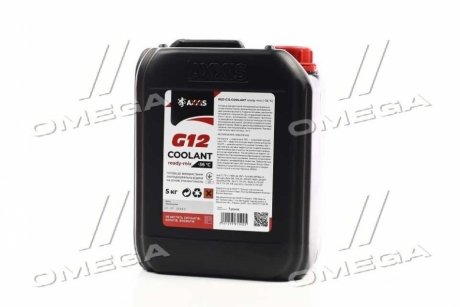 Антифриз RED G12+ Сoolant Ready-Mix -36°C <AXXIS> (червоний) (Каністра 5кг) AXXIS AX-P999-G12R RDM5 (фото 1)