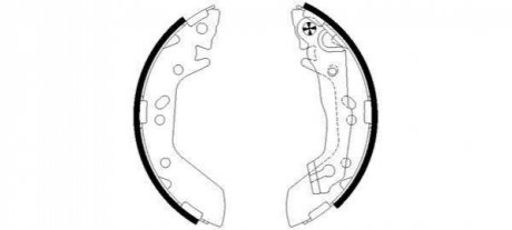 Тормозные колодки (задние) (барабанные) (180x37) Hyundai Accent II 00-06 BEHR-HELLA 8DB 355 002-541 (фото 1)