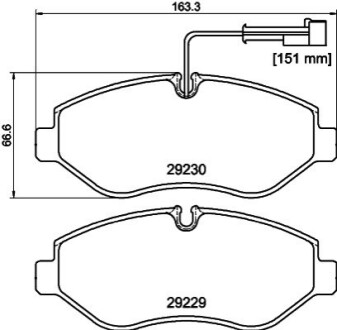 Гальмівні колодки, дискове гальмо (набір) BEHR-HELLA 8DB 355 005-611