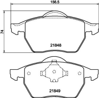 Гальмівні колодки, дискове гальмо (набір) BEHR-HELLA 8DB355008001