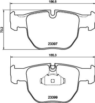 Гальмівні колодки, дискове гальмо (набір) BEHR-HELLA 8DB 355 009-301