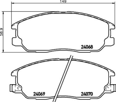 Гальмівні колодки, дискове гальмо (набір) BEHR-HELLA 8DB 355 010-451