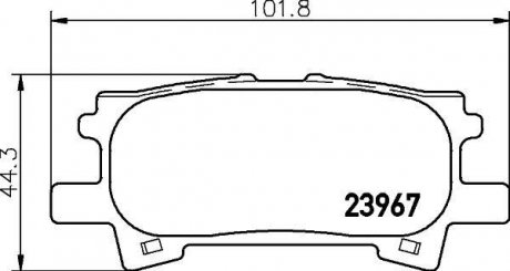 Гальмівні колодки дискові зад. Lexus RX 300/RX 400H 03- BEHR-HELLA 8DB 355 010-621 (фото 1)